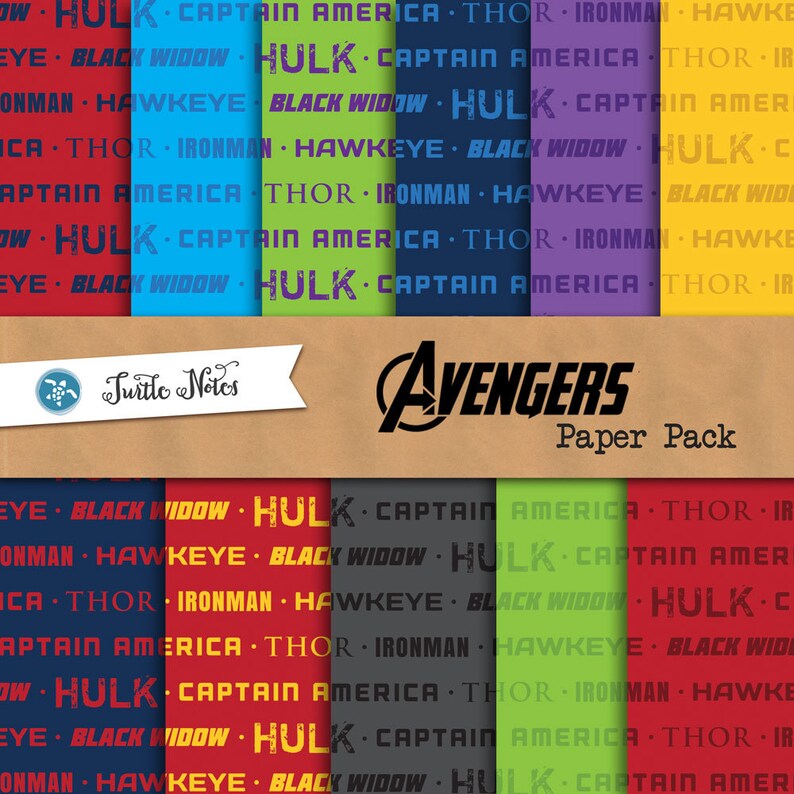 Avengers Digital Paper Pack / 12x12 Papeles de Scrapbook Etsy