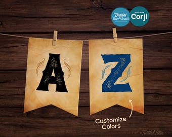 Rustic Western Cowboy Party Banner:Custom Colors (Digital Download, Editable in Corjl)