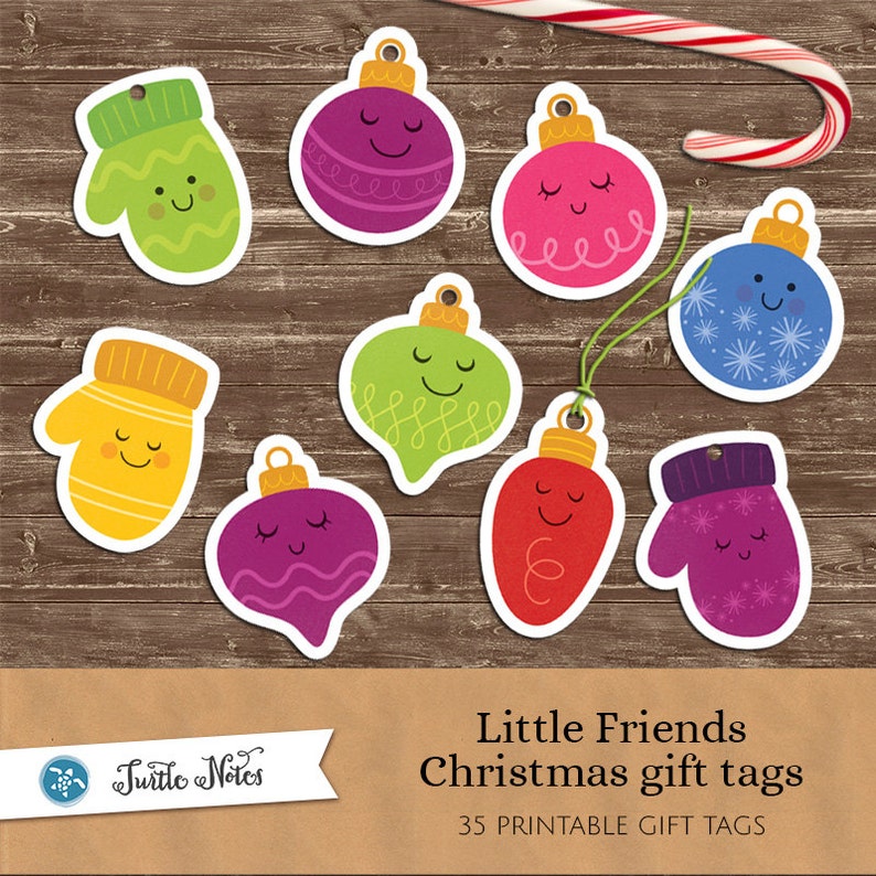 Little Friends Christmas Gift Tags 35 Printable Gift Tags or Stickers ...