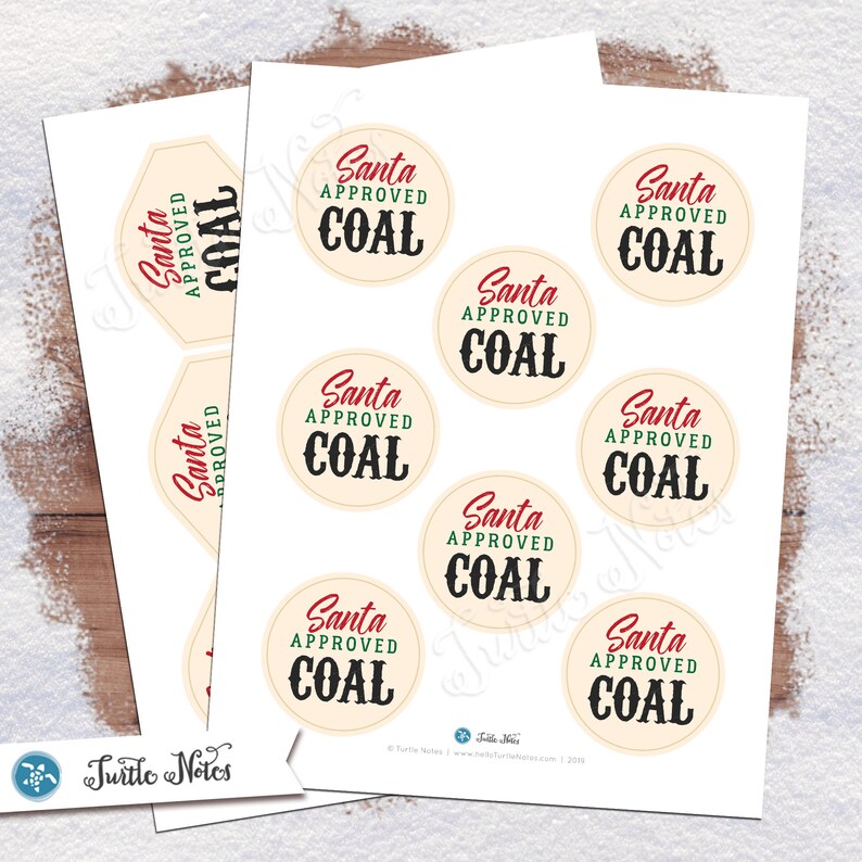 Santa Approved Coal Tag Variation 08 Digital Printable Gift - Etsy