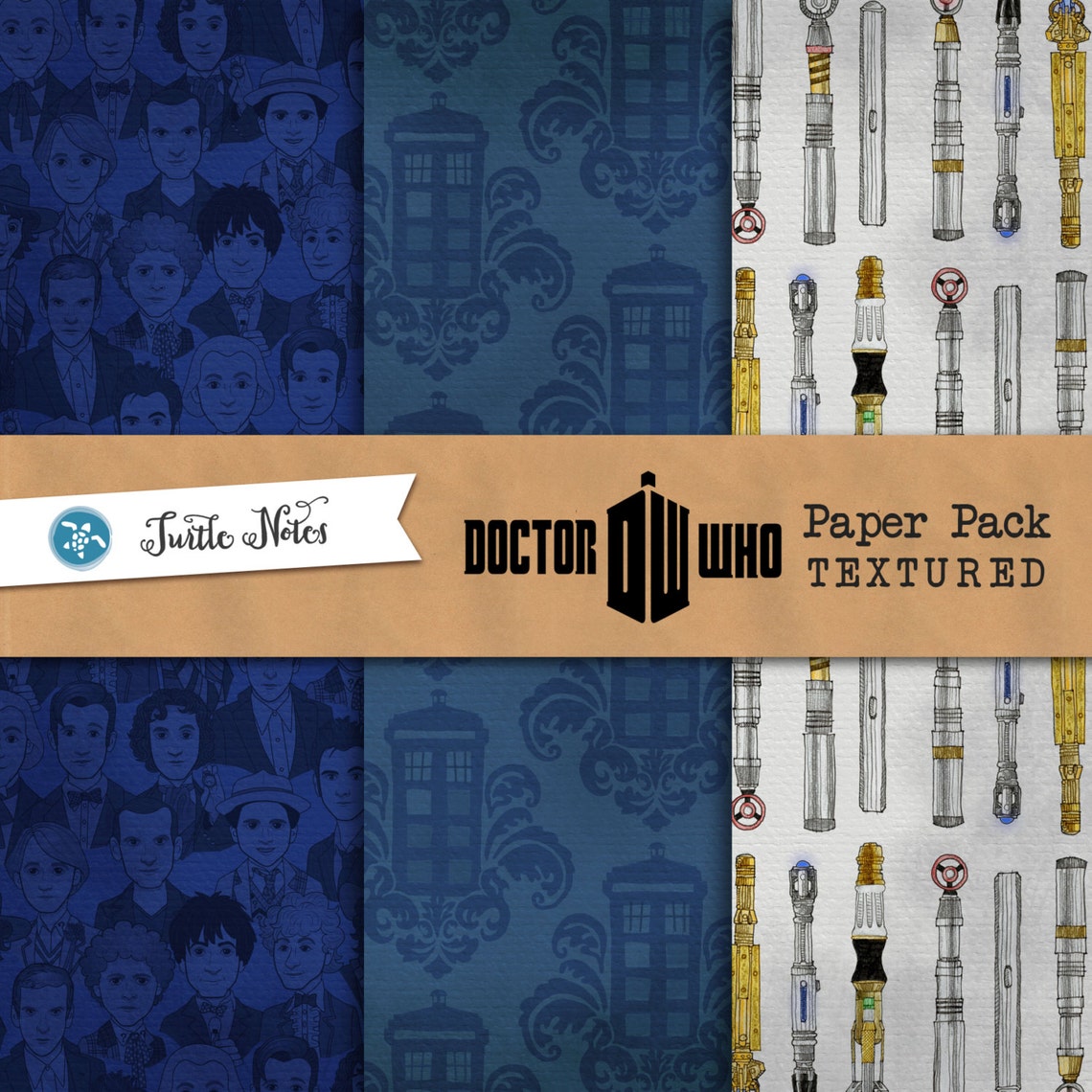 Textured Dr. Who Paper Pack : 11 Printable Digital Scrapbook | Etsy