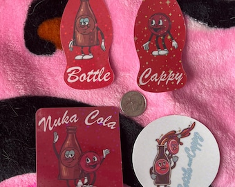 Holographic Cappy and Bottle Fallout Stickers
