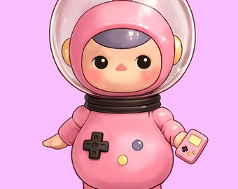 Estampado de chica espacial gamer