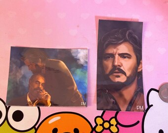 Set de pegatinas "Endurar y sobrevivir", inspiradas en The Last of Us, con ilustraciones de Joel, Bill y Frank.