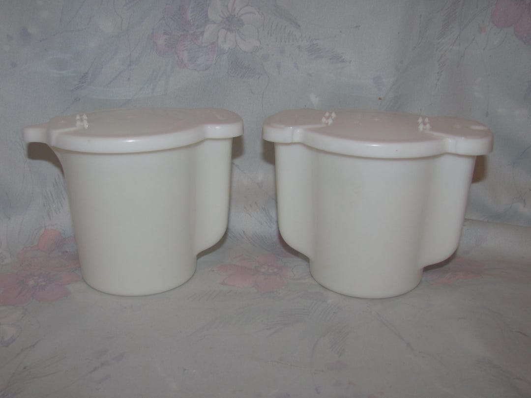 Vintage White Tupperware Tea/coffee Set - Sugar, Creamer - With Flip-up ...