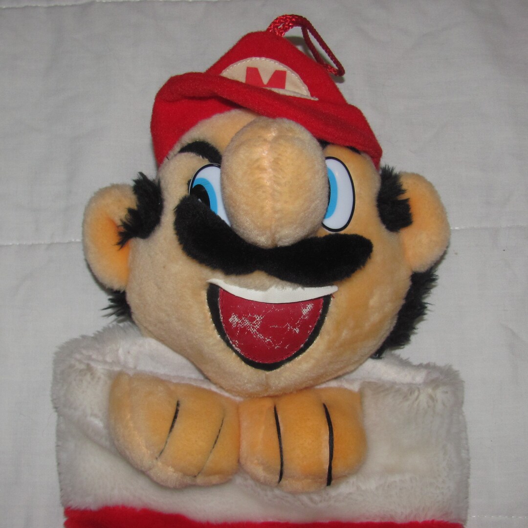Vintage Mario Head Stocking - Retro Christmas Stocking - Plush Mario ...