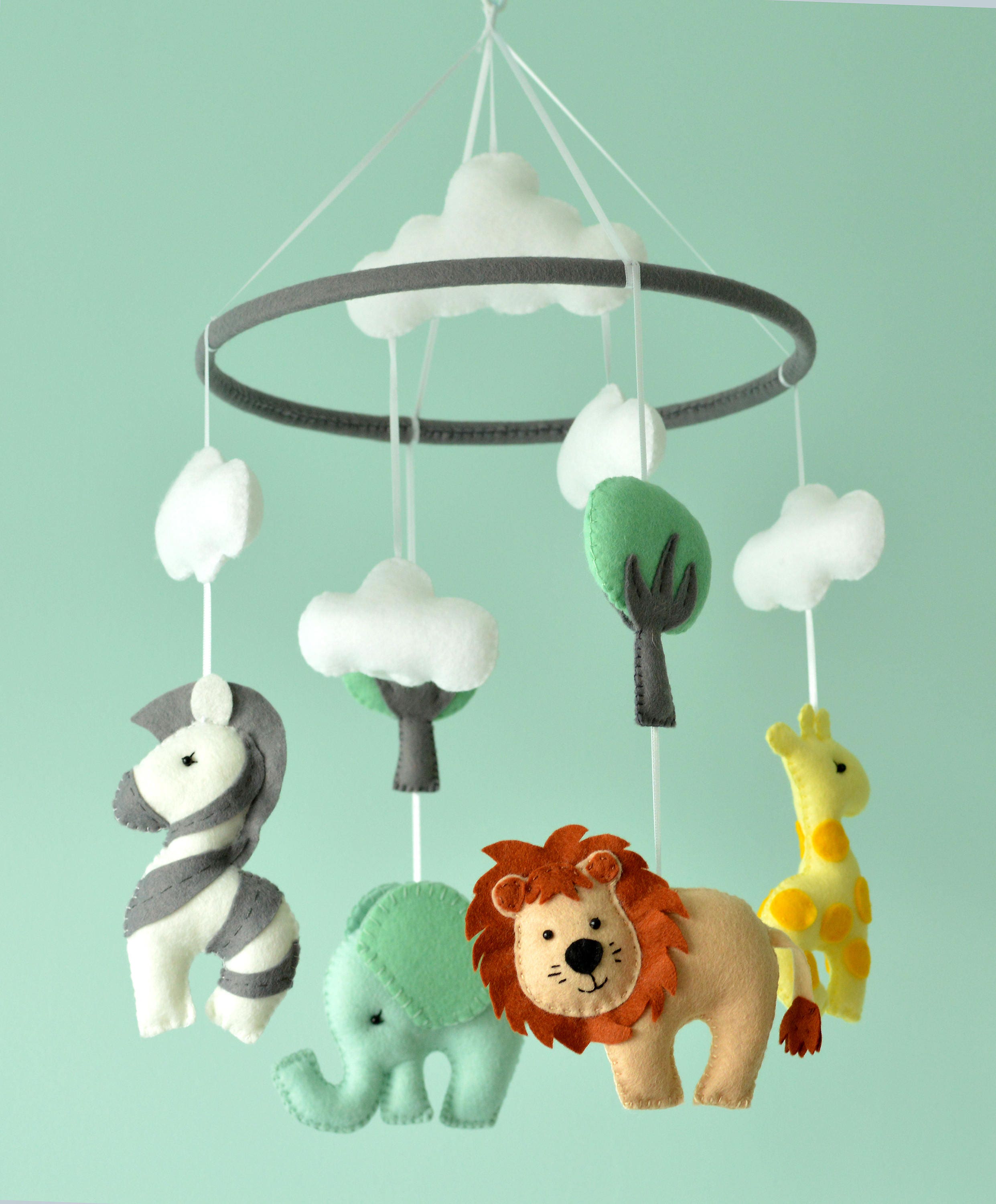 Mobile bébé animal chambre de bébé en feutrine Mobile Etsy