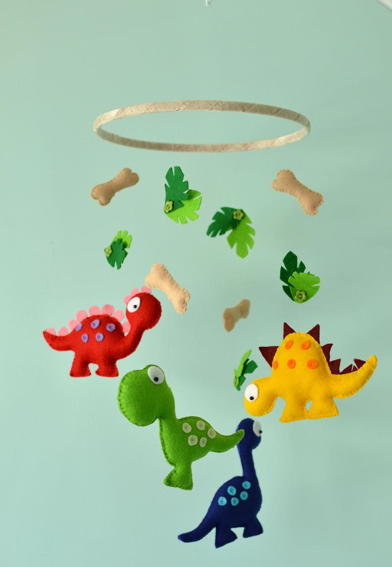 Baby Dinosaur Mobile / Nursery Felt Dinosaur Mobile /Dinosaur Etsy