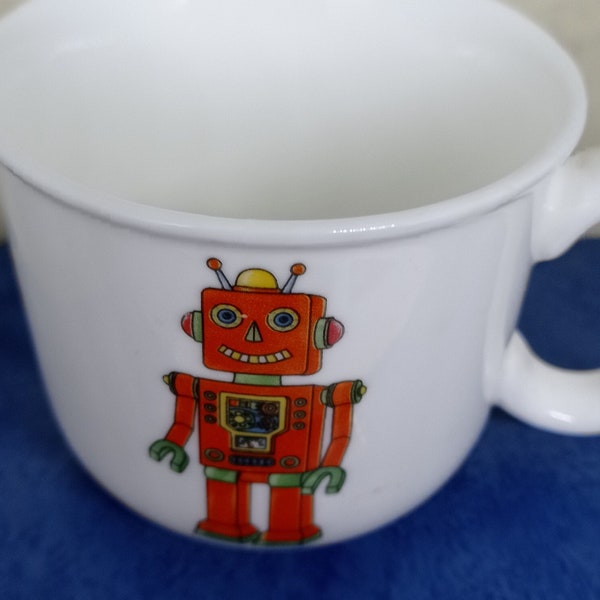 Robert the Robot Retro Mug. Small Sci Fi Themed Ceramic Cup