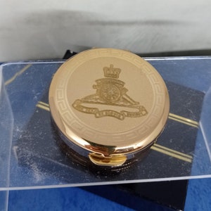 Royal Regiment of Artillery Pill Box by Stratton. Quo Fas Et Gloria Ducunt .   In the Original Gift Box with a velvet pouch and tweezers.