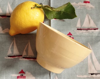 Sugar Bowl in Jasmine Yellow  by Woods Ware. Utility Ware 1940s Vintage Post War Kitchenware.