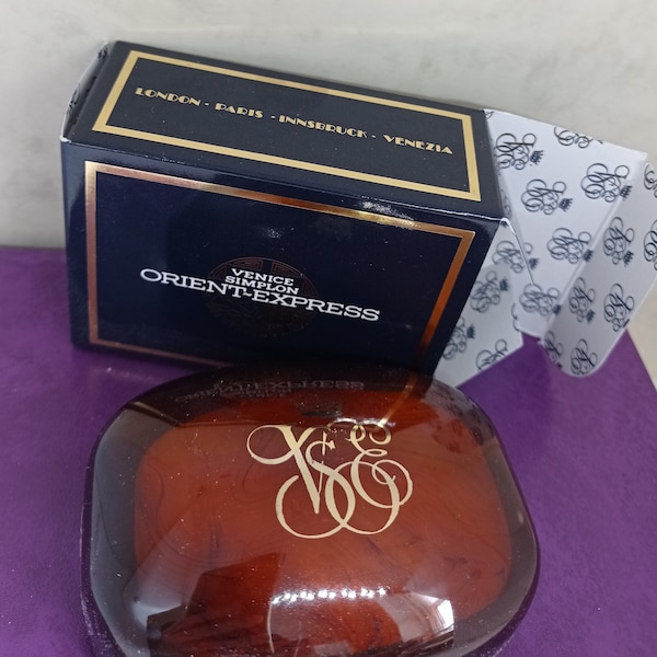 Venice Simplon Orient Express Soap Box.  In Original Presentation Box.  Gold on Navy Luxurious Design.