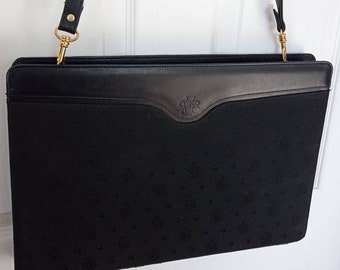 Venezianisches Lamplon Orient Express Schwarz Aktentasche Tasche. Schwarze Krone Luxuriöses Design. Einziehbare Griffe.   Hochwertige Tasche
