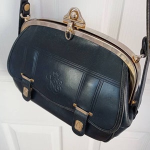 Venice Simplon Orient Express Handbag. Navy Blue & Gold Luxurious Design. Made in Italy. Leather. Exclusive On Board Purchase