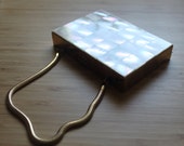 Mother of Pearl Party Case. Powder Compact, Lipstick and Comb Carry All. In Original Presentation Box with Pouch c1950 39 s