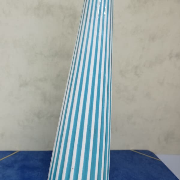 Hornsea Summit Salt Cellar in Blue and White Ribbed Pattern c1960s.  Designed by John Clappison
