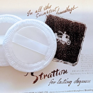 Powder Puff Applicator for Stratton or Kigu Pack of Two. Replacement for your vintage powder compact. 6cm  Size.  New and Unused.