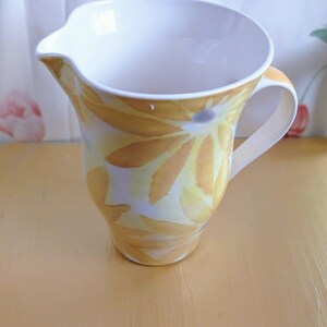 Poole Pottery Jug in Sunshine Design by Janice Tchalenko , Made in England. c1990s.  Sunflower Pattern.