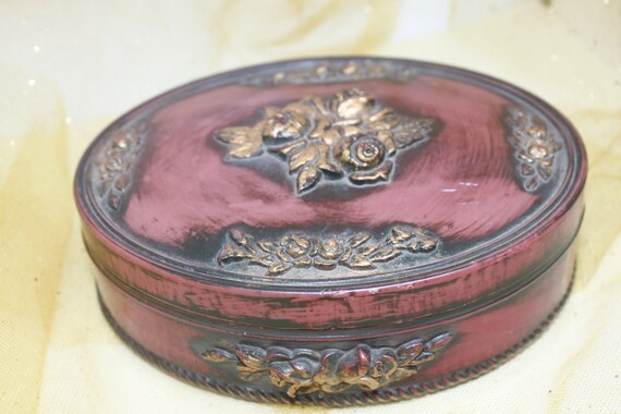 Golden Roses Jewellery Box. Gorgeous Vintage Gif