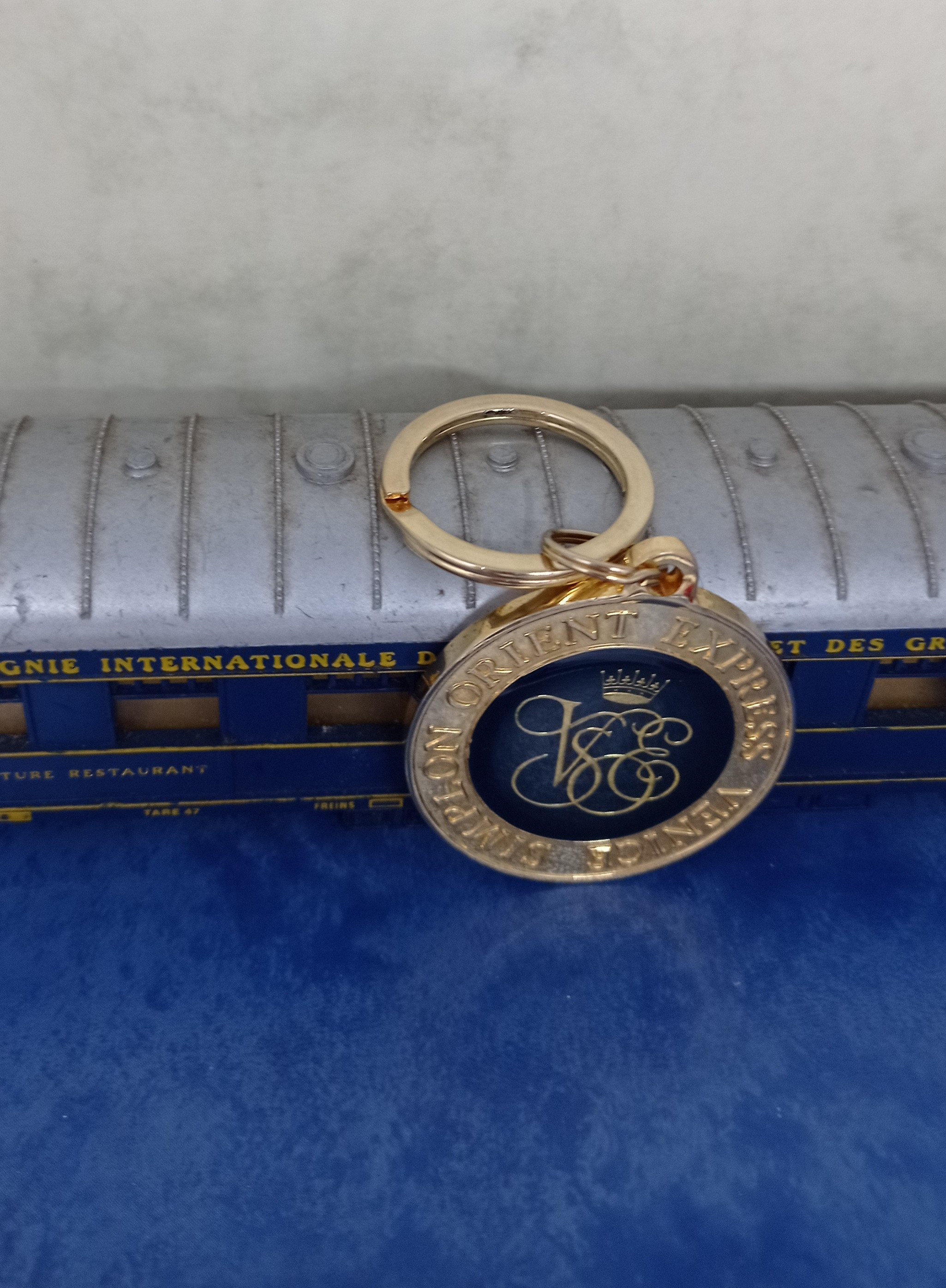 Venice Simplon Orient Express Gold Plated Keyring. 22 Carat