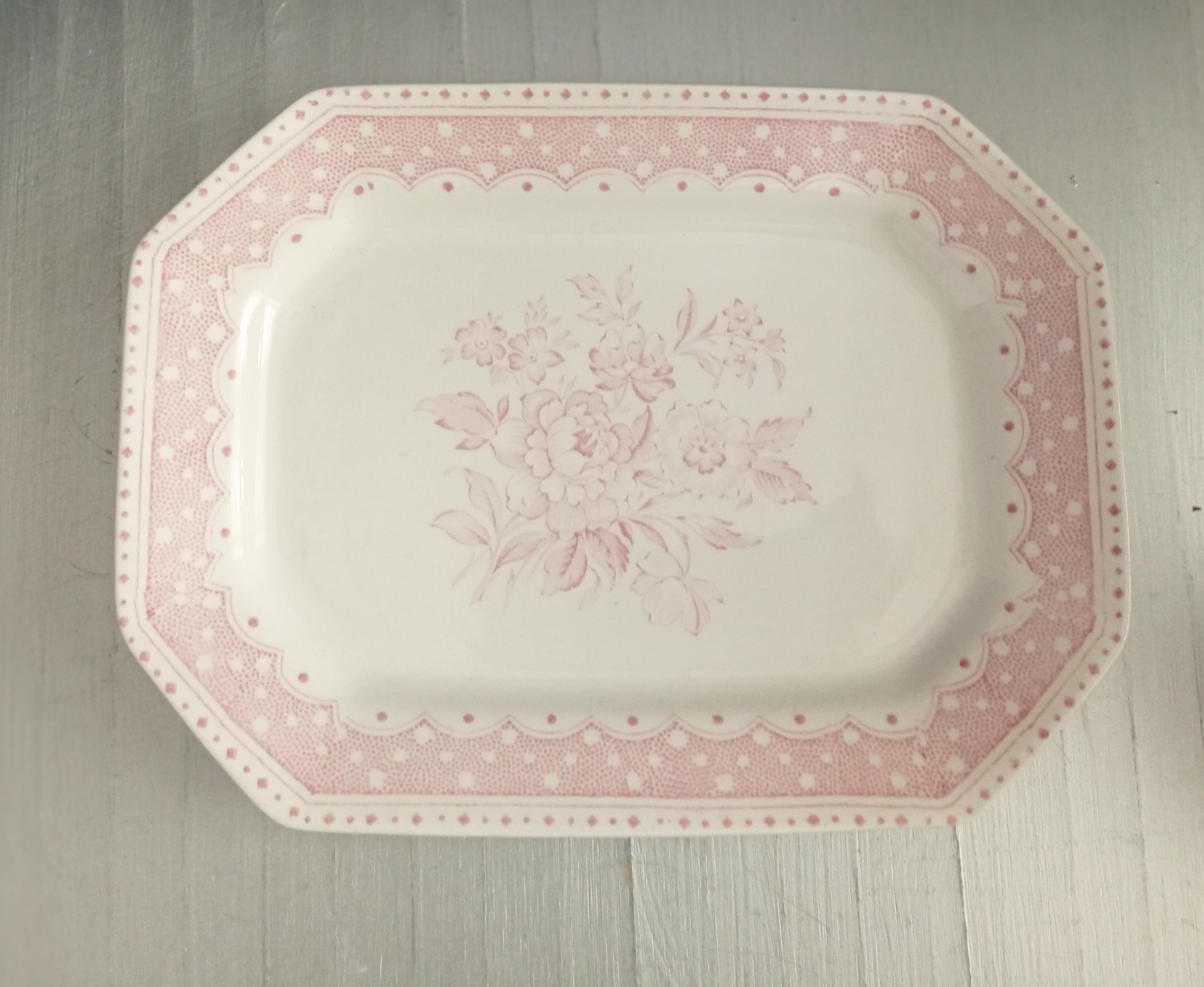 Burleigh Polka Dot & Rose Plate Red BURLEIGH バーレイ ポルカドット