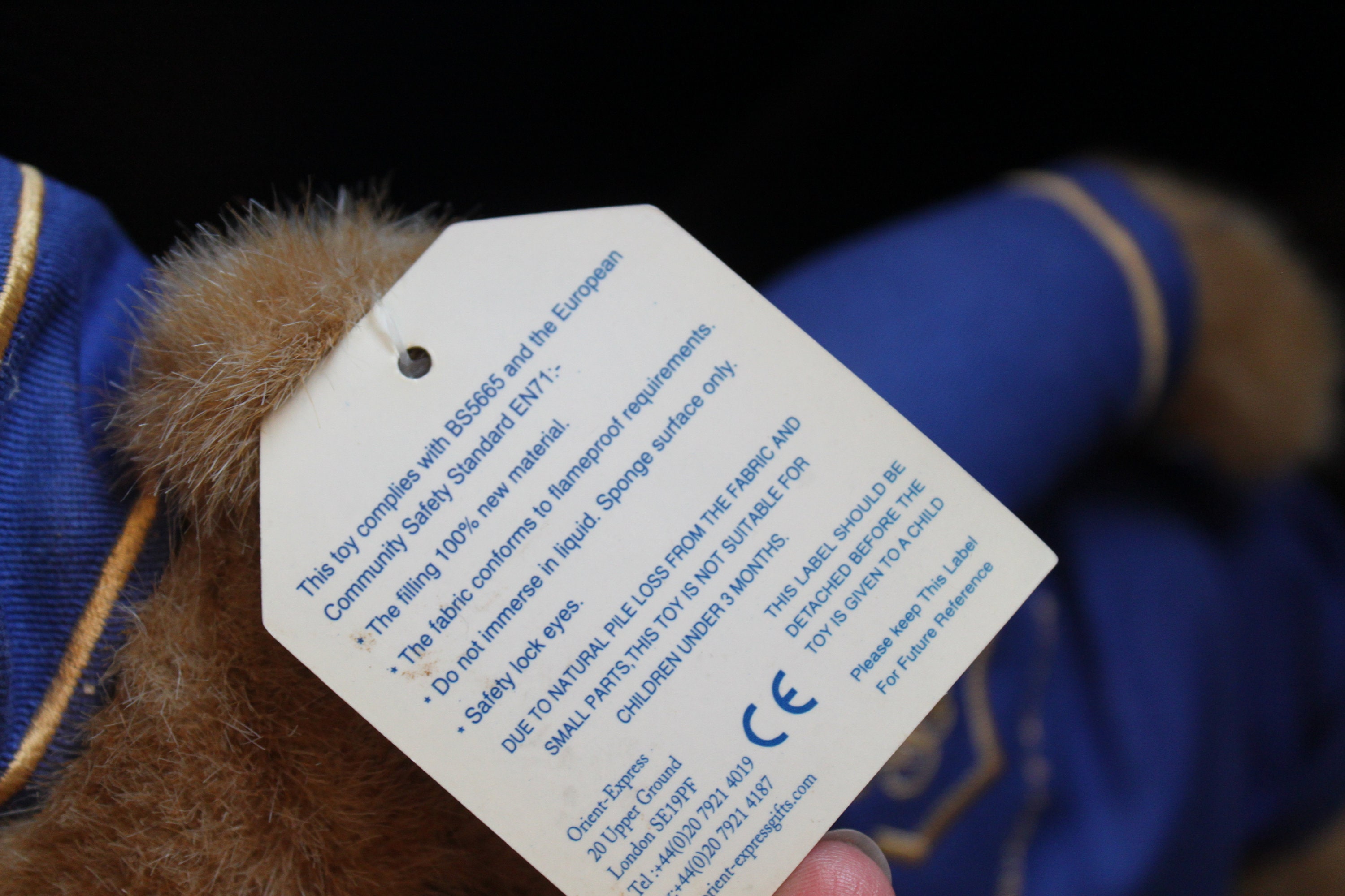 Venice Simplon Orient Express Teddy Bear. Train Collectable
