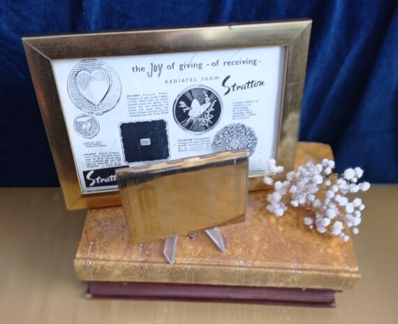 Gold Tone Rectangular Stratton Powder Compact  Op… - image 3