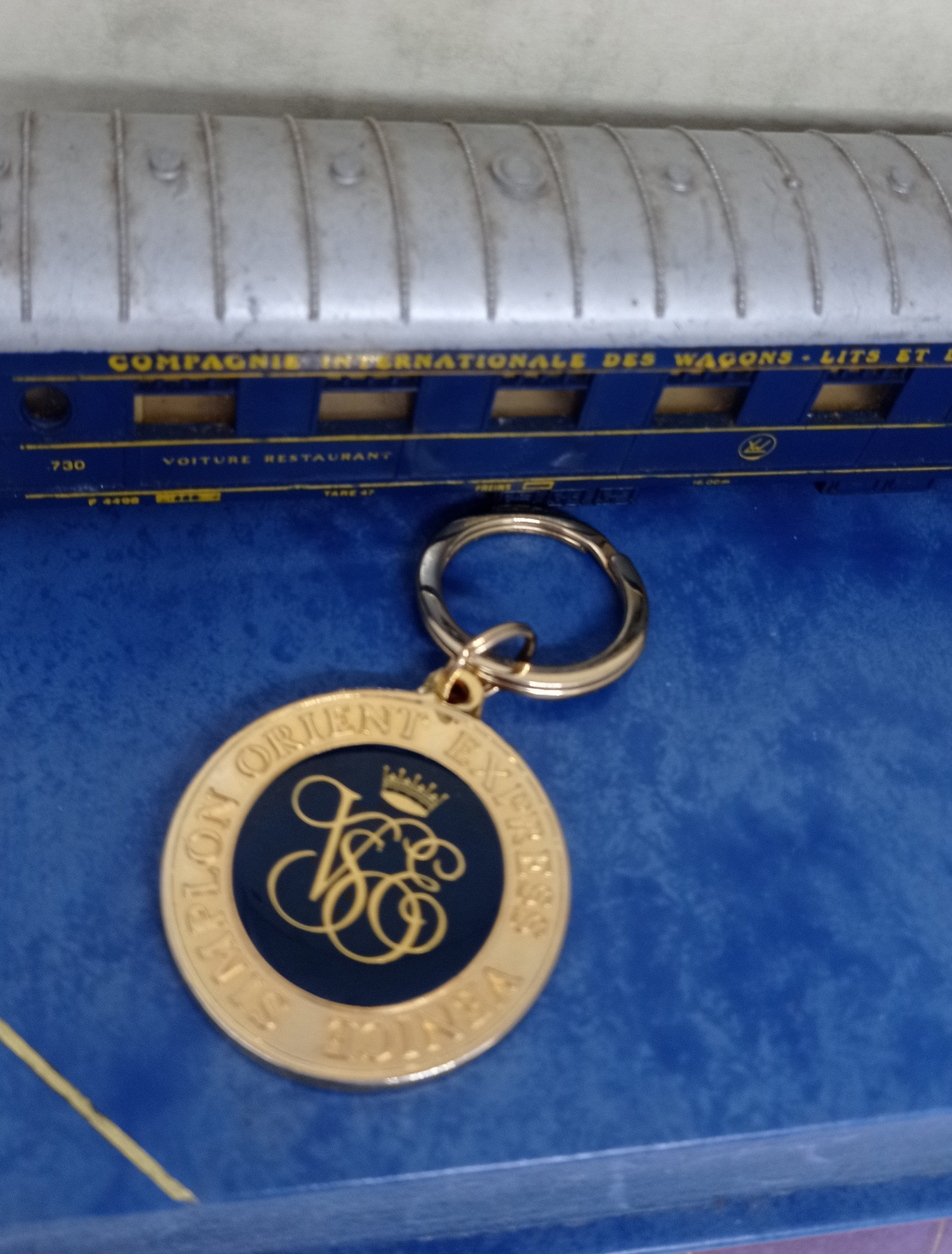 Venice Simplon Orient Express Gold Plated Keyring. 22 Carat