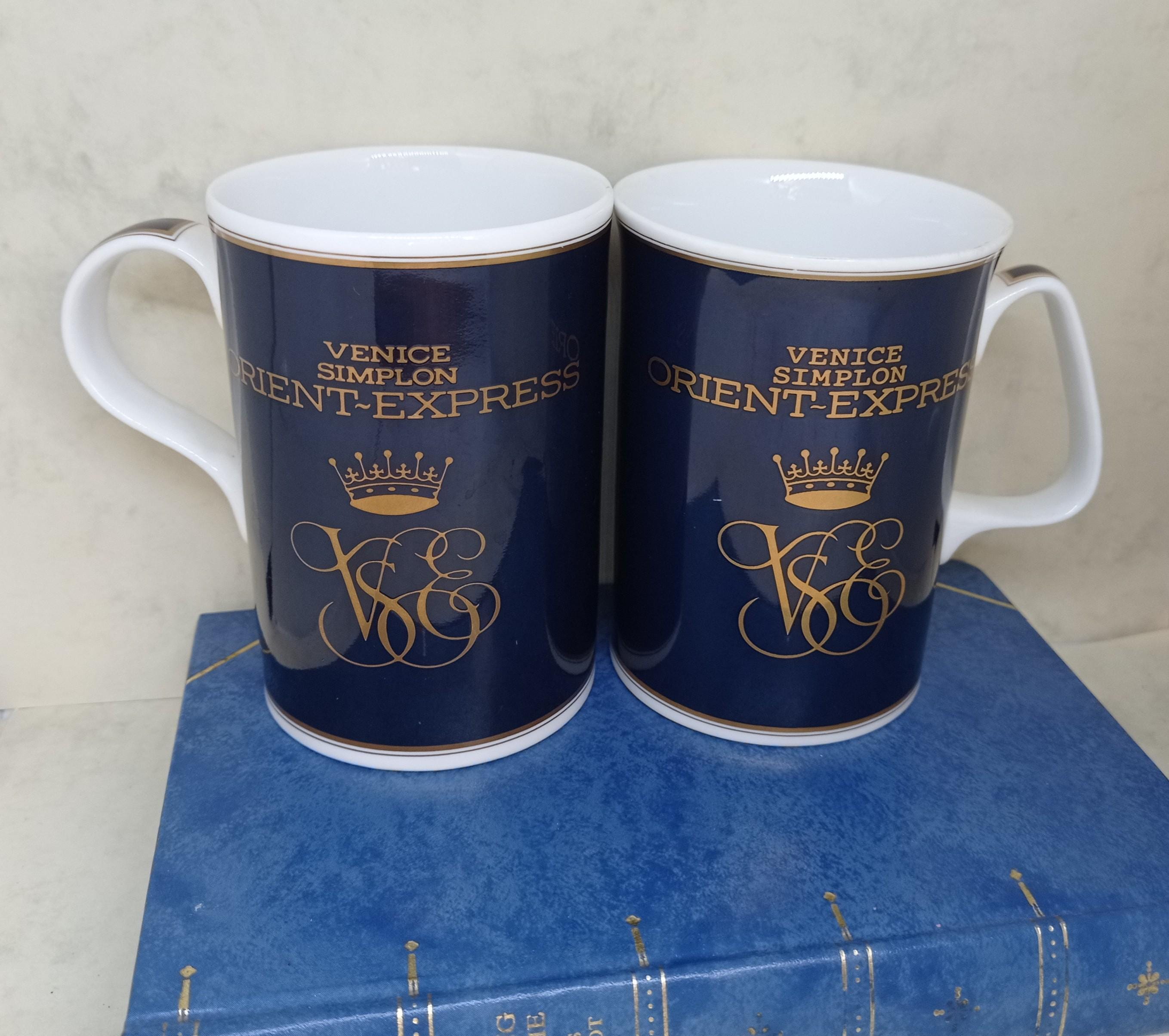 Venice Simplon Orient Express Mugs Pair of Special Mugs in Blue
