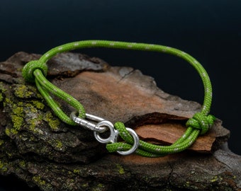 Colgante/Pulsera/Ambos con  ocho y mosquetón de escalada en plata 925