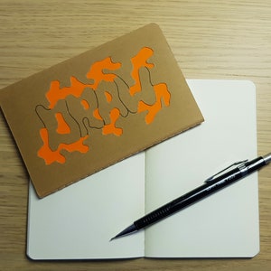 Draw - Moleskine cahier notebook | Cover Art | Blank | Pocket size | Handmade | Unique