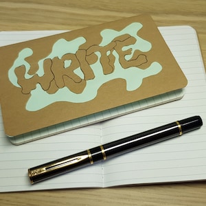 Write - Moleskine cahier notebook | Cover Art | Ruled | Pocket size | handmade | Unique
