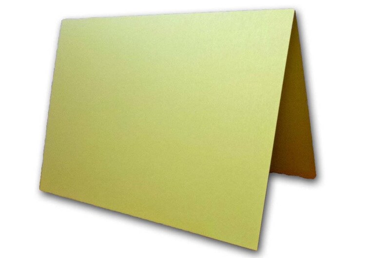 Great for Table Cards Blank Metallic Lime HEAVY Place Cards Folded Tent Cards