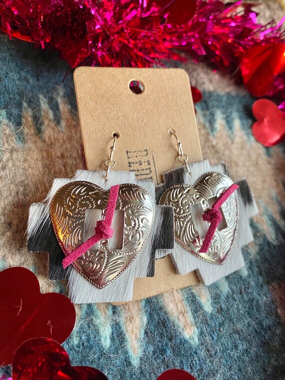 Good Day Pink Cowhide Earrings Good Day Pink Cowhide Earrings