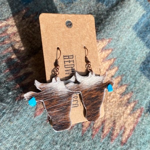 Western Cow Ear Tag Earrings, Gifts for Her, Birthday Gifts for Her, Western Earrings Dangling, Western Earrings, punchy jewelry