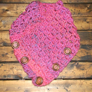 Crochet Chunky Button Cowl image 1