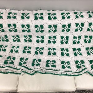 Crochet Irish Four Leaf Clover Blanket