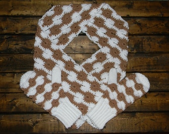 Crochet Scarf and Mitten Set