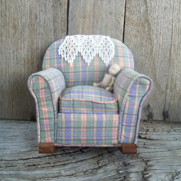 Little Stuffed Rocking Chair Pin Cushion - Doll House Chair