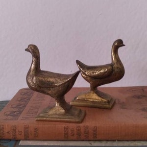 Little Antique Brass Duck Figurines