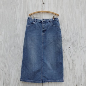 Vintage Denim Midi Maxi Skirt