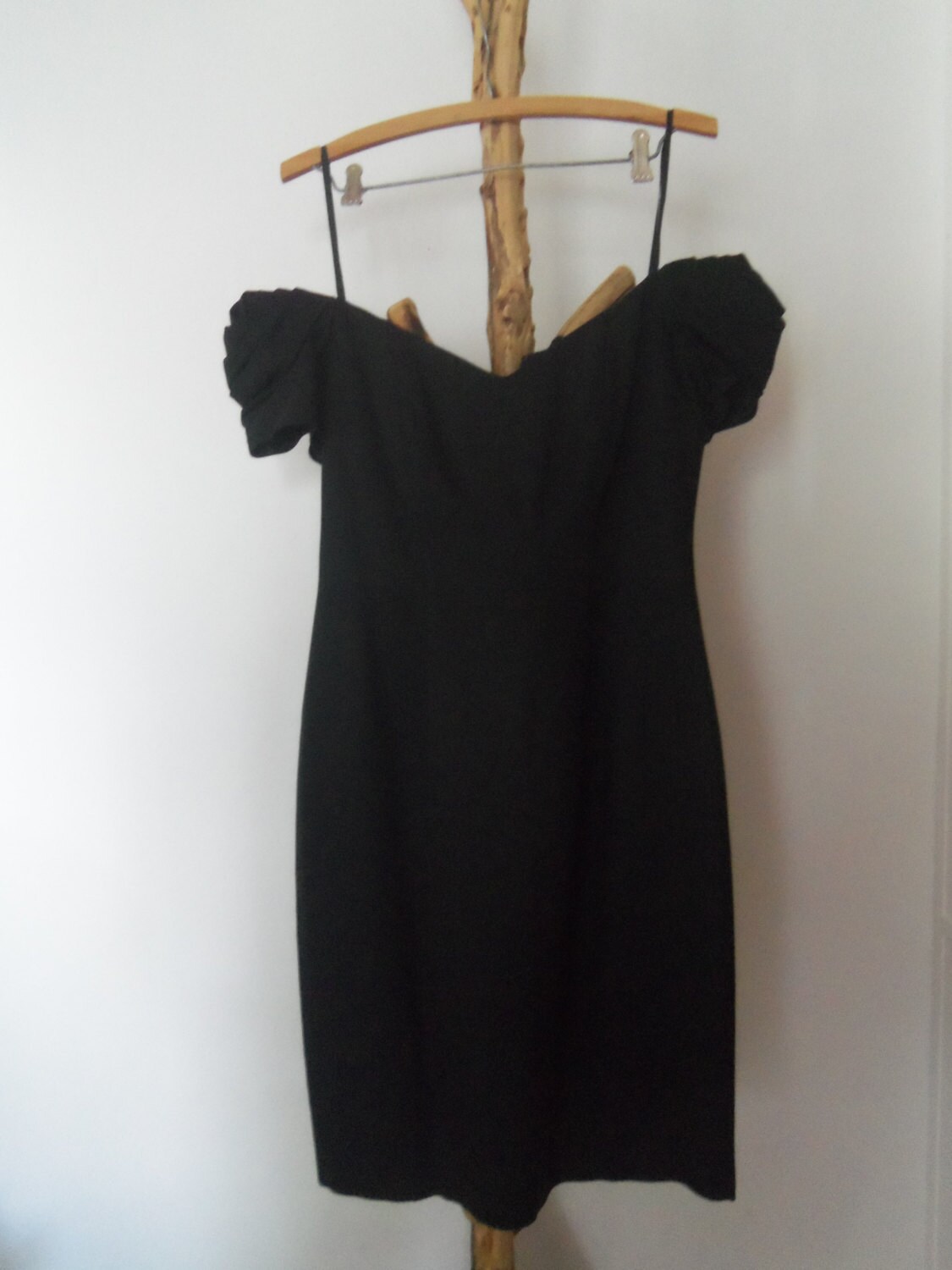 Vintage off the Shoulder Little Black Dress Sz 6 | Etsy