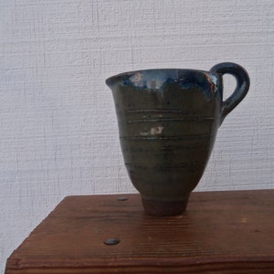Small Hand Thrown Primitive Stoneware Pitcher