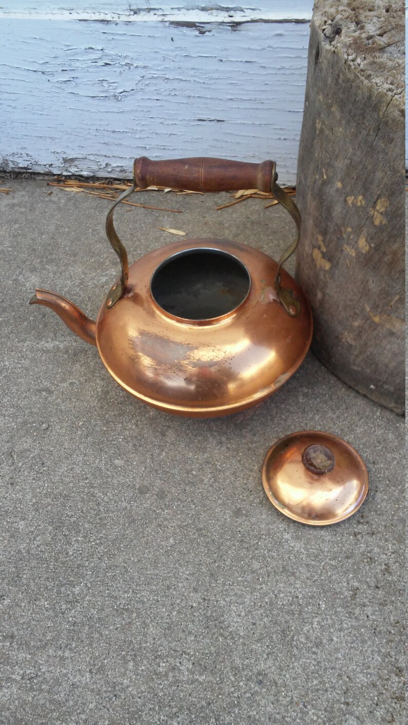 Rustic Copper & Brass Tea Kettle Etsy