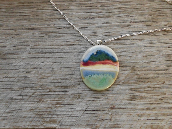 Impressionist Landscape Necklace - image 2