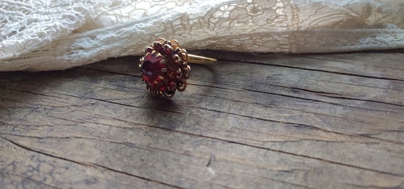 Fancy Adjustable Ruby Cluster Ring - image 9