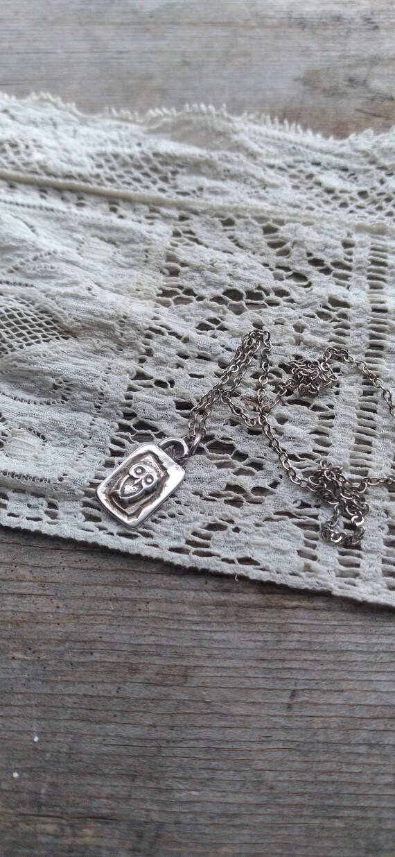 Silver Owl Necklace View 2