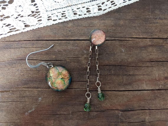 Celestial Glass Dangle Earrings - image 2