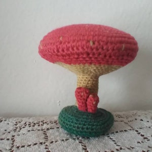Cute  Crocheted Mushroom Pin Cushion