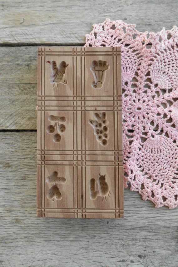 Carved Wood Butter Or Cookie Mold Cookie Press Etsy